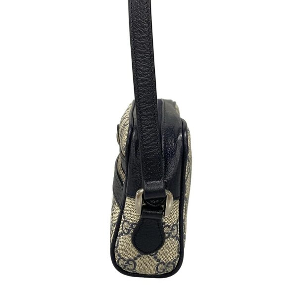 Auth GUCCI Ophidia GG Supreme Mini Bag 517350 Cream Navy Red PVC Leather - Picture 6 of 16